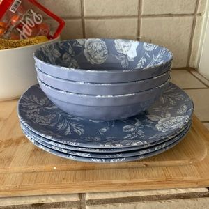 Floral Melamine plates and bowls - dining set